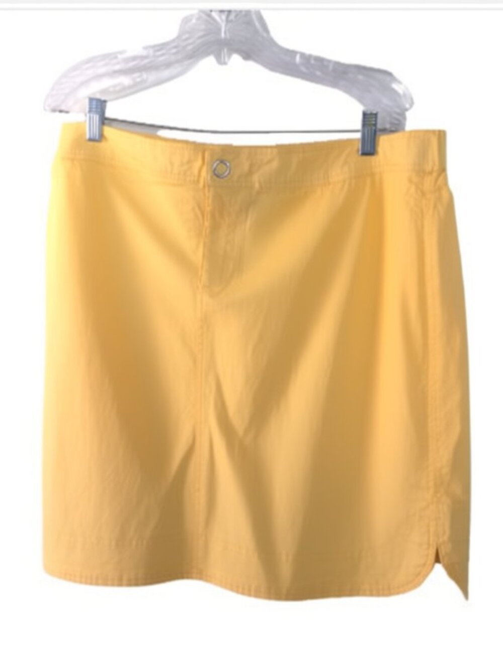 CJ Banks Women’s Skort 20W Sunshine Yellow Cotton Blend Side Slit NEW